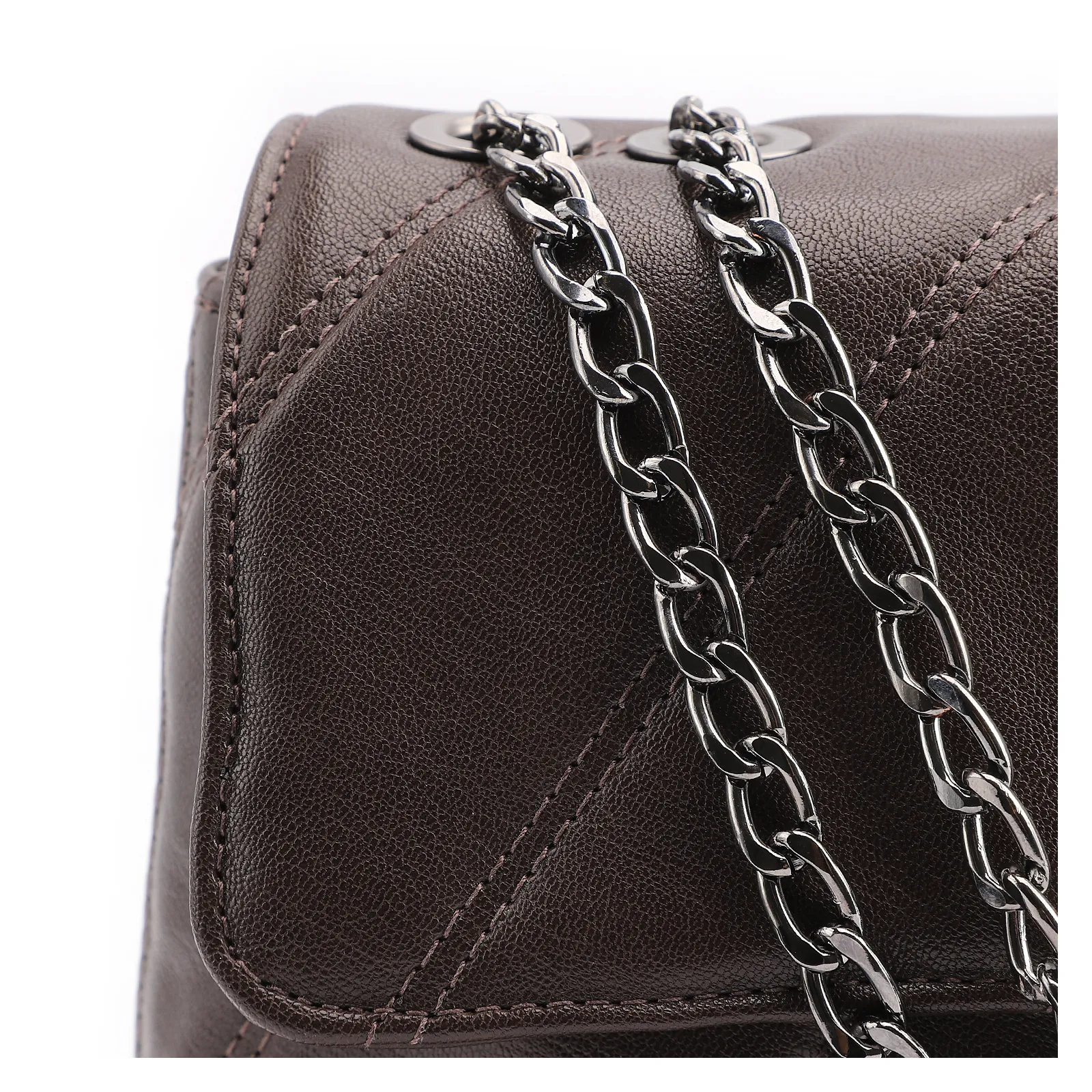 Bolsa De Ombro Correntes Alt Marrom Escuro