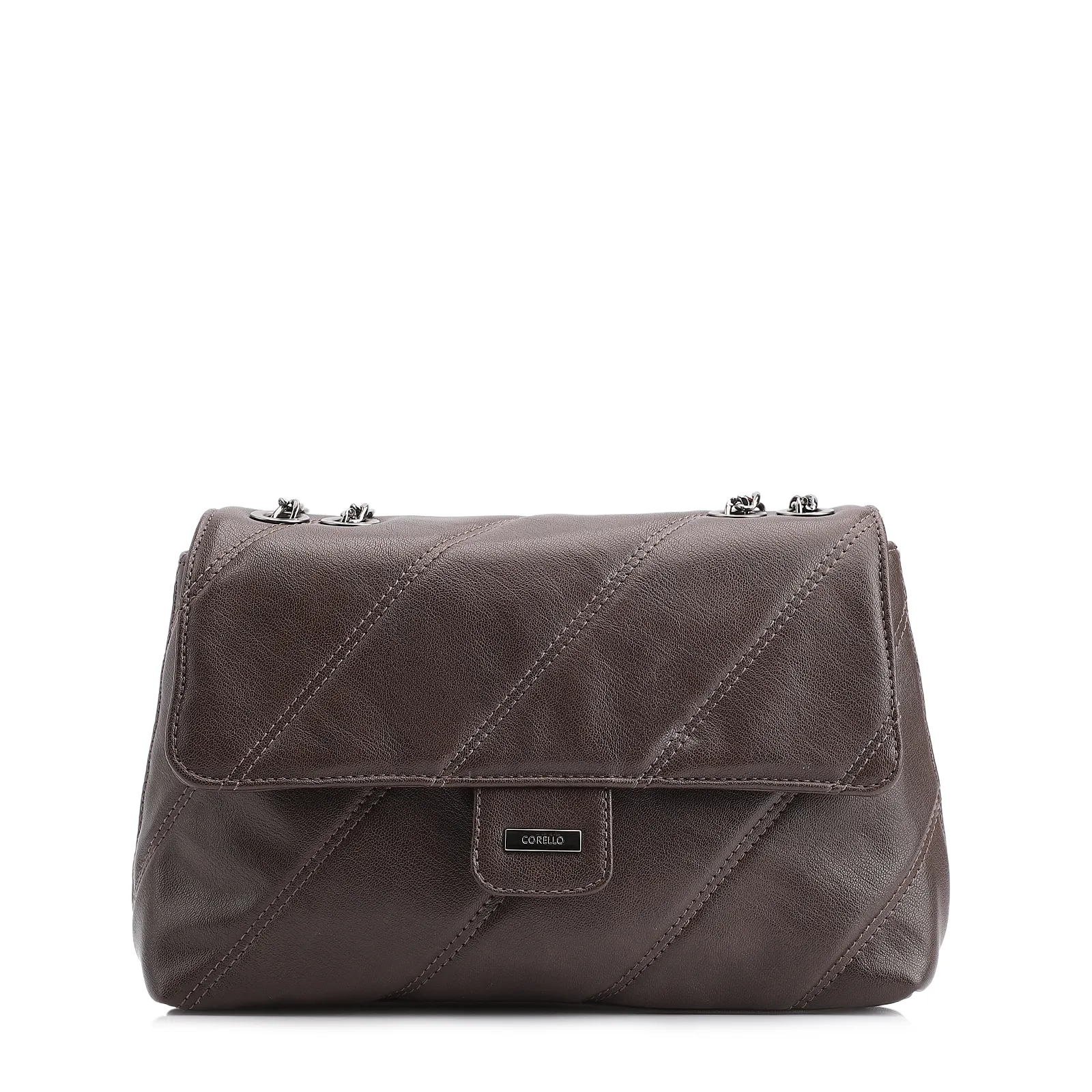 Bolsa De Ombro Correntes Alt Marrom Escuro