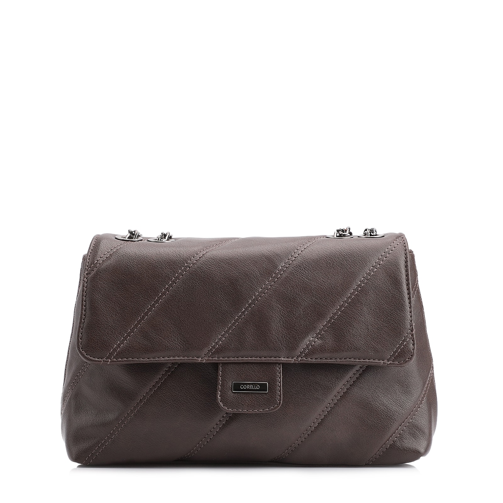Bolsa De Ombro Correntes Alt Marrom Escuro
