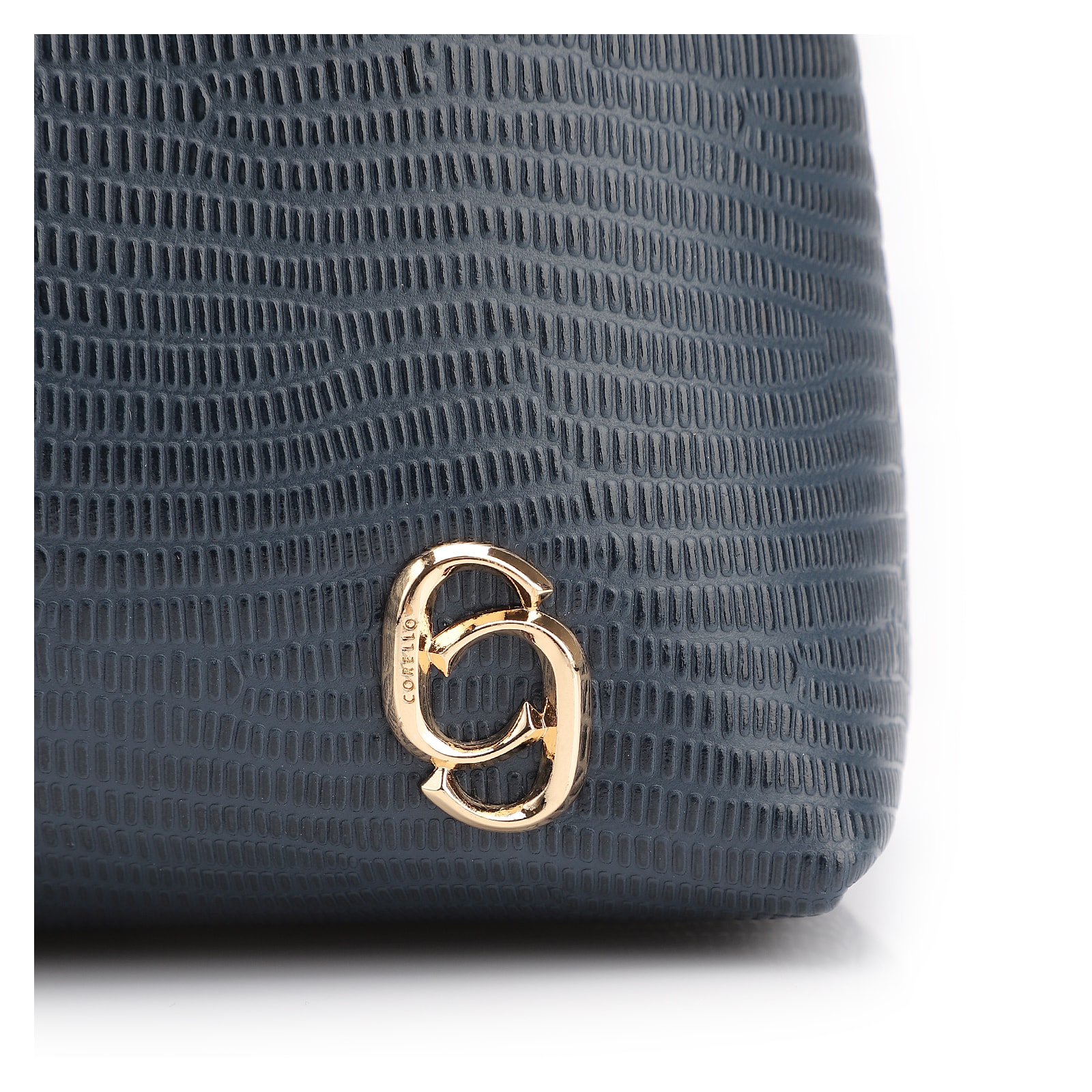 Bolsa De Ombro Correntes Couro Lezard Azul