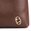 Bolsa De Ombro Correntes Couro Lezard Marrom - imagem 7