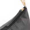 Bolsa De Ombro Correntes Couro Lezard Preto - imagem 5