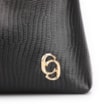 Bolsa De Ombro Correntes Couro Lezard Preto - imagem 6
