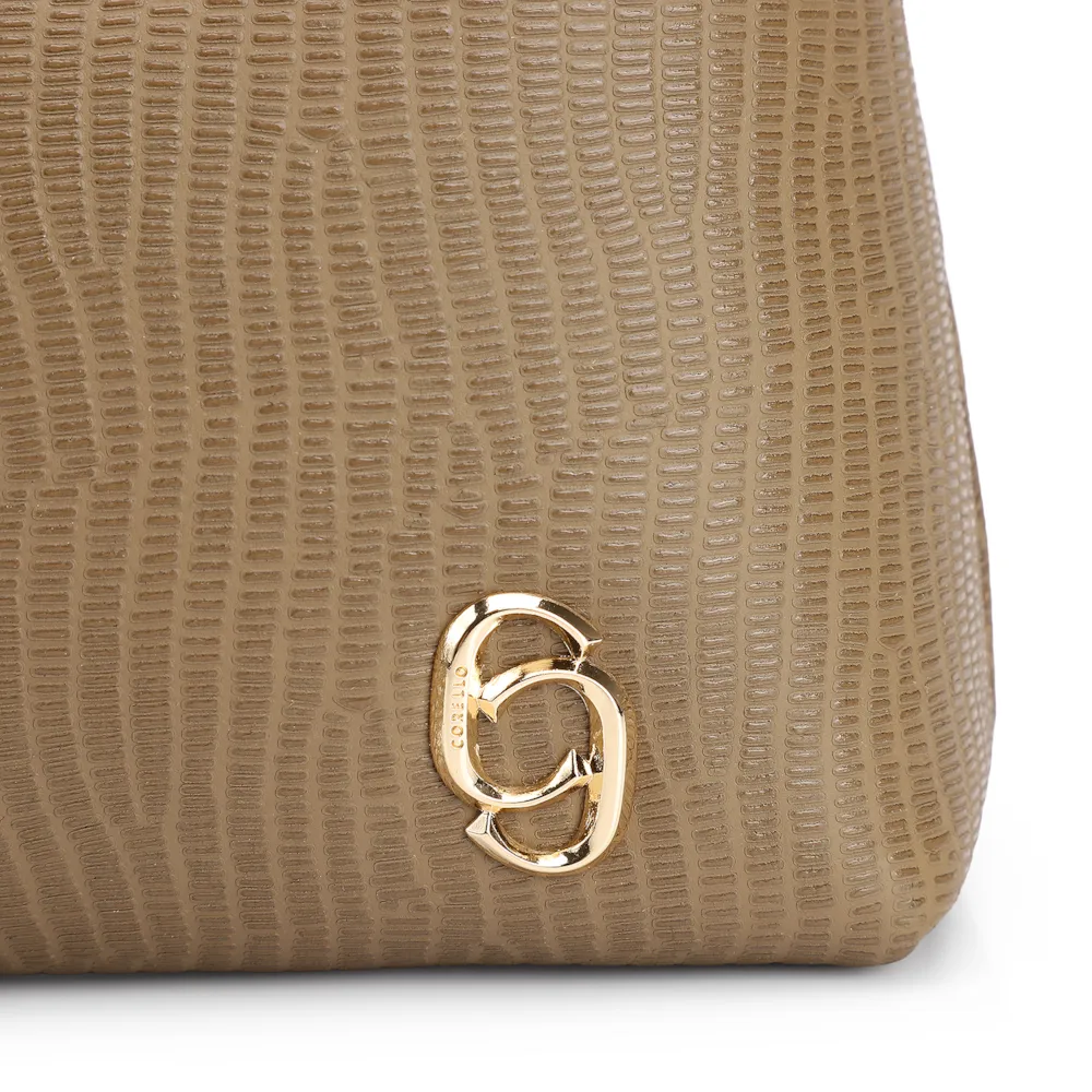 Bolsa De Ombro Correntes Couro Lezard Verde - imagem 4