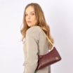Bolsa De Ombro Correntes Couro Lezard Vinho - imagem 2