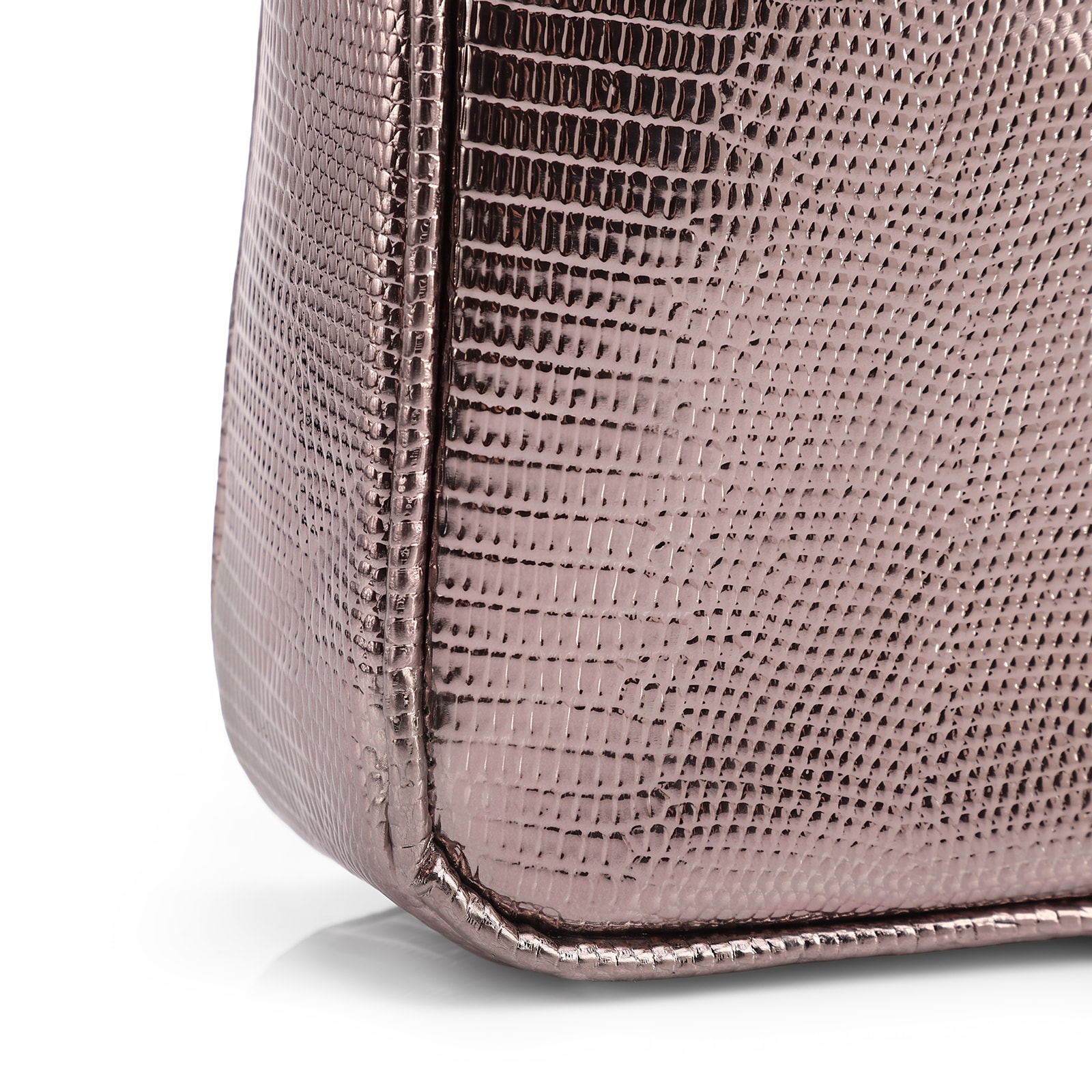 Bolsa De Ombro Correntes Pequena Alt Lezard Prata Correntes