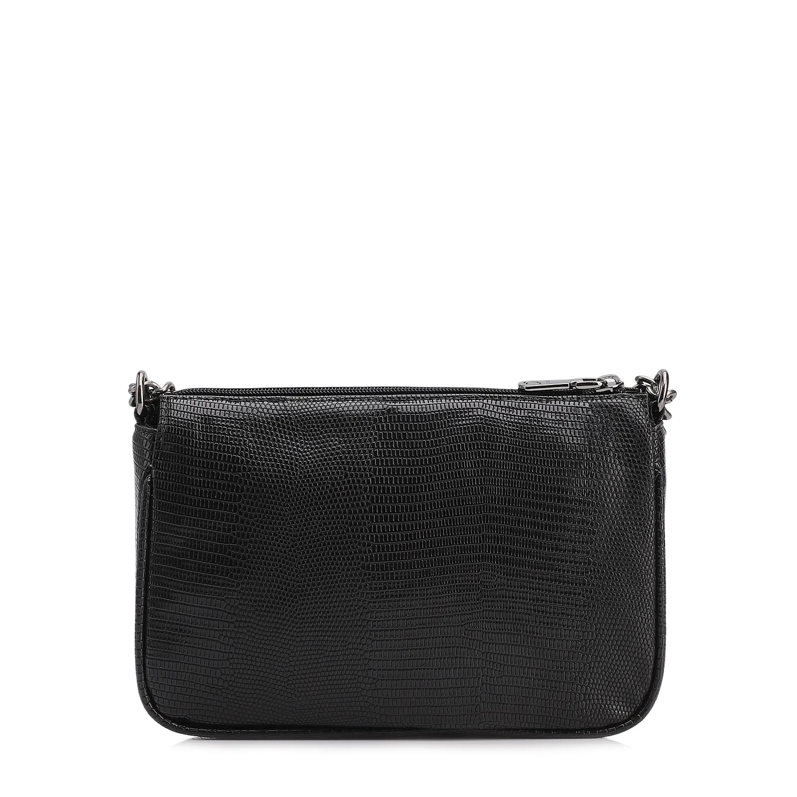Bolsa De Ombro Correntes Pequena Alt Lezard Preto Correntes