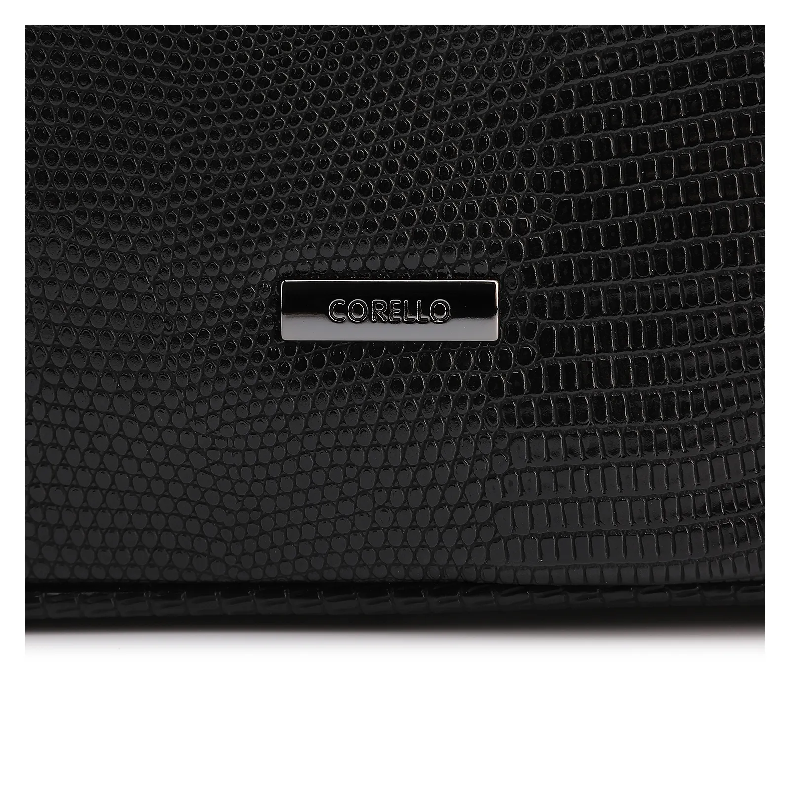 Bolsa De Ombro Correntes Pequena Alt Lezard Preto Correntes