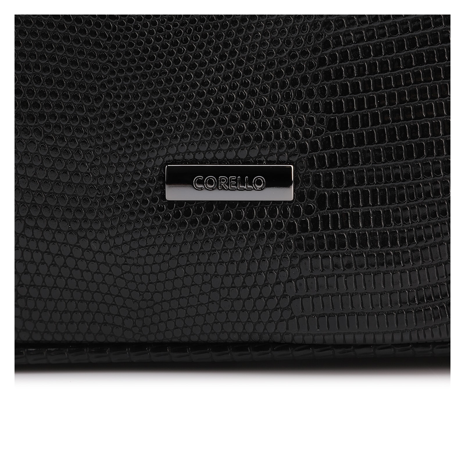 Bolsa De Ombro Correntes Pequena Alt Lezard Preto Correntes