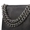 Bolsa De Ombro Correntes Pequena Alt Lezard Preto Correntes - imagem 8