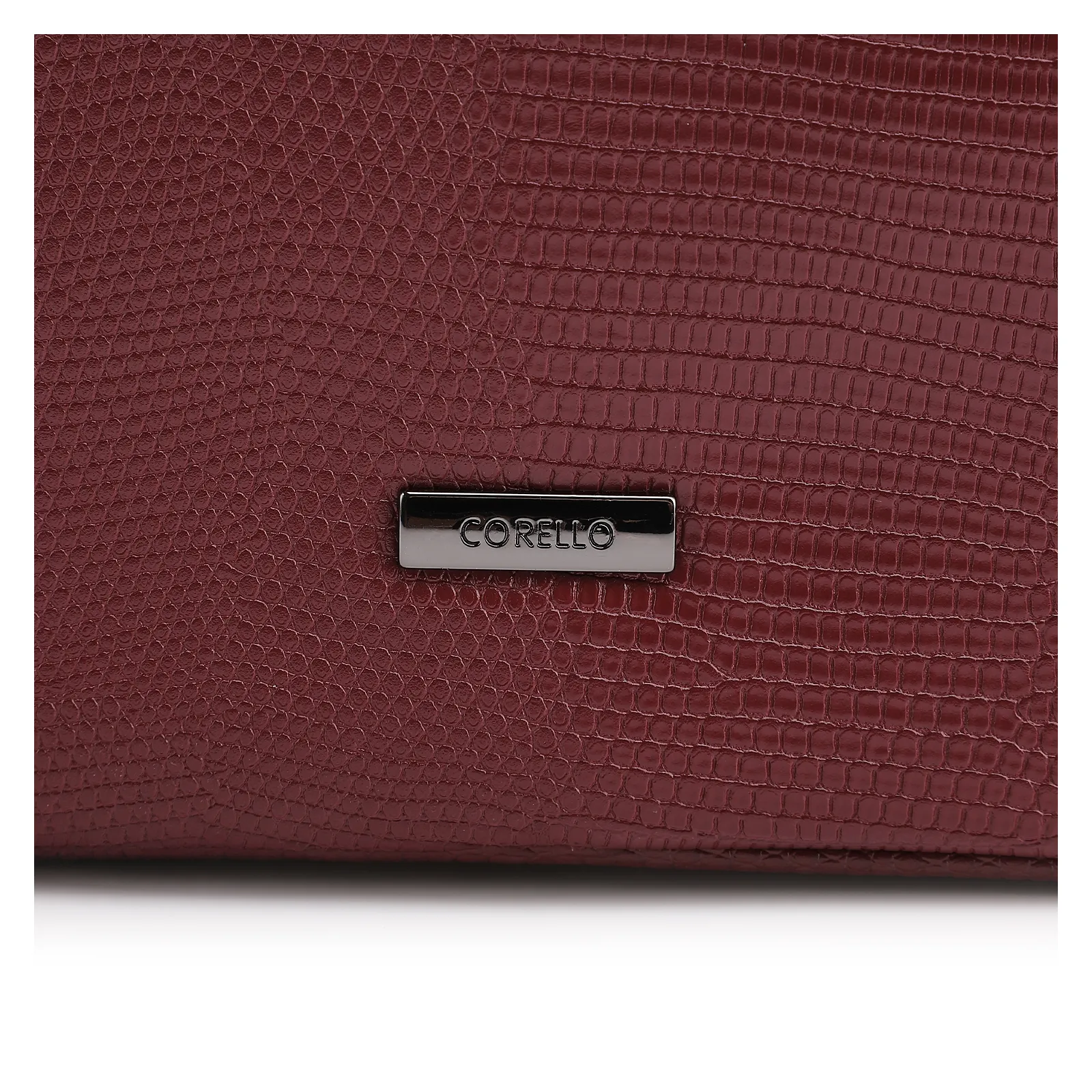 Bolsa De Ombro Correntes Pequena Alt Lezard Vinho Correntes