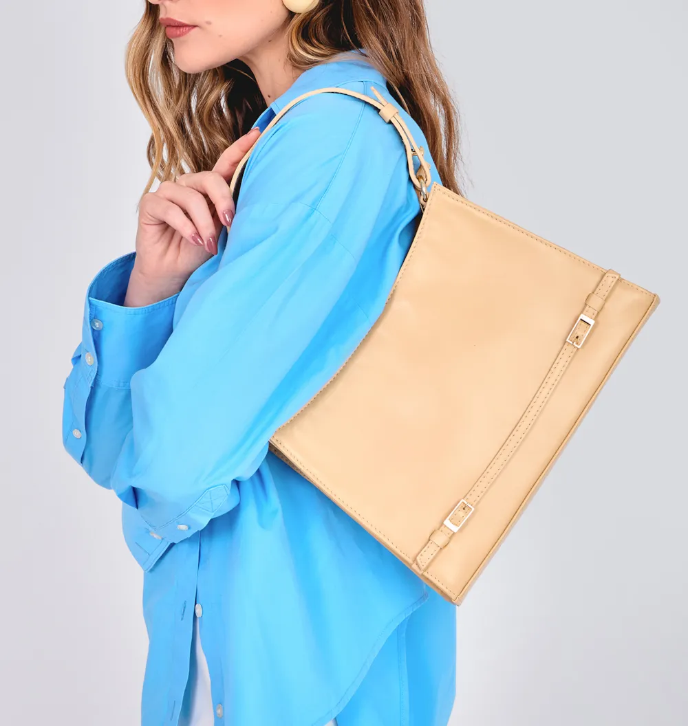 Bolsa De Ombro Couro Amarelo - imagem 2