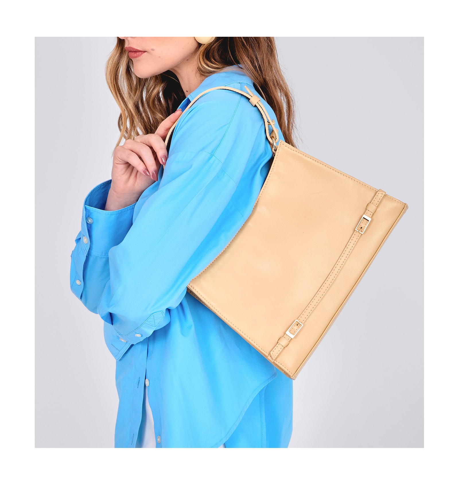 Bolsa De Ombro Couro Amarelo
