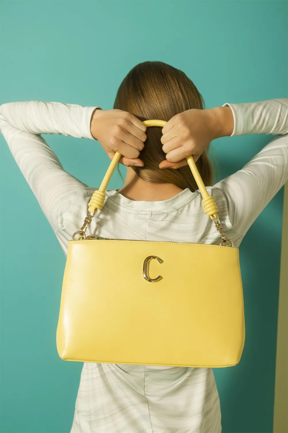 Bolsa De Ombro Couro Amarelo - imagem 6
