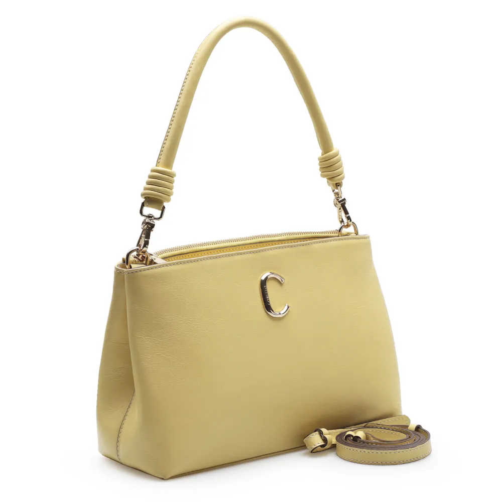 Bolsa De Ombro Couro Amarelo - imagem 2