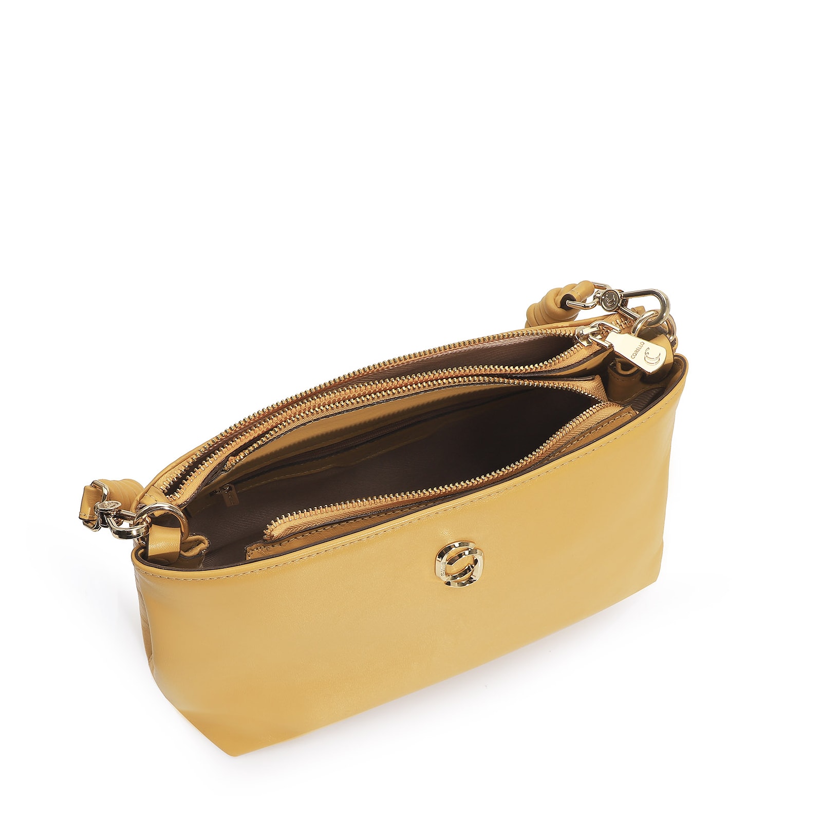 Bolsa De Ombro Couro Amarelo