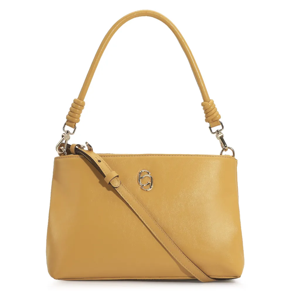 Bolsa De Ombro Couro Amarelo