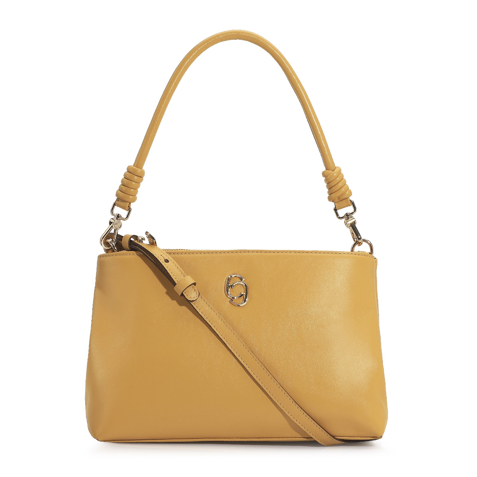 Bolsa De Ombro Couro Amarelo