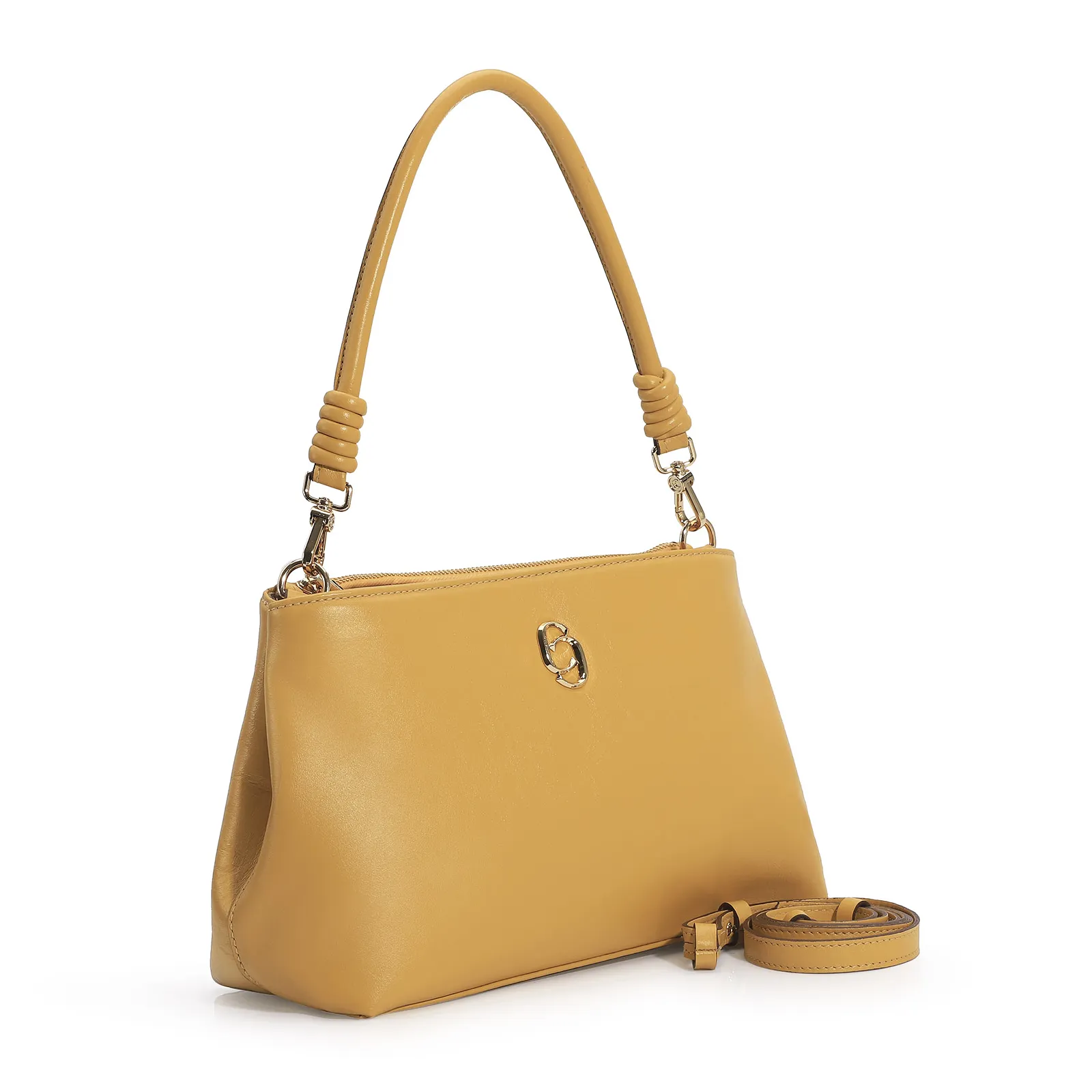 Bolsa De Ombro Couro Amarelo