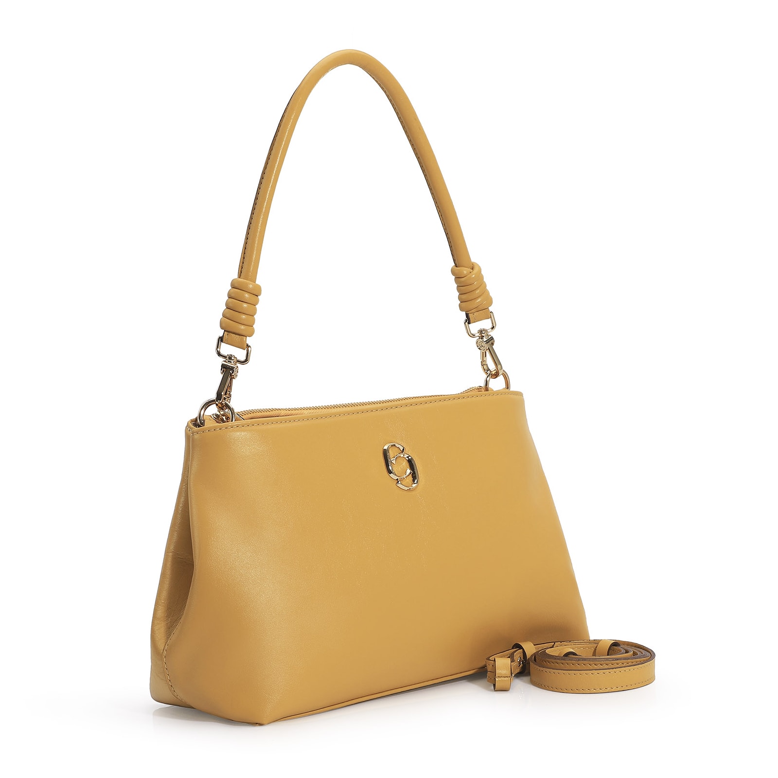 Bolsa De Ombro Couro Amarelo