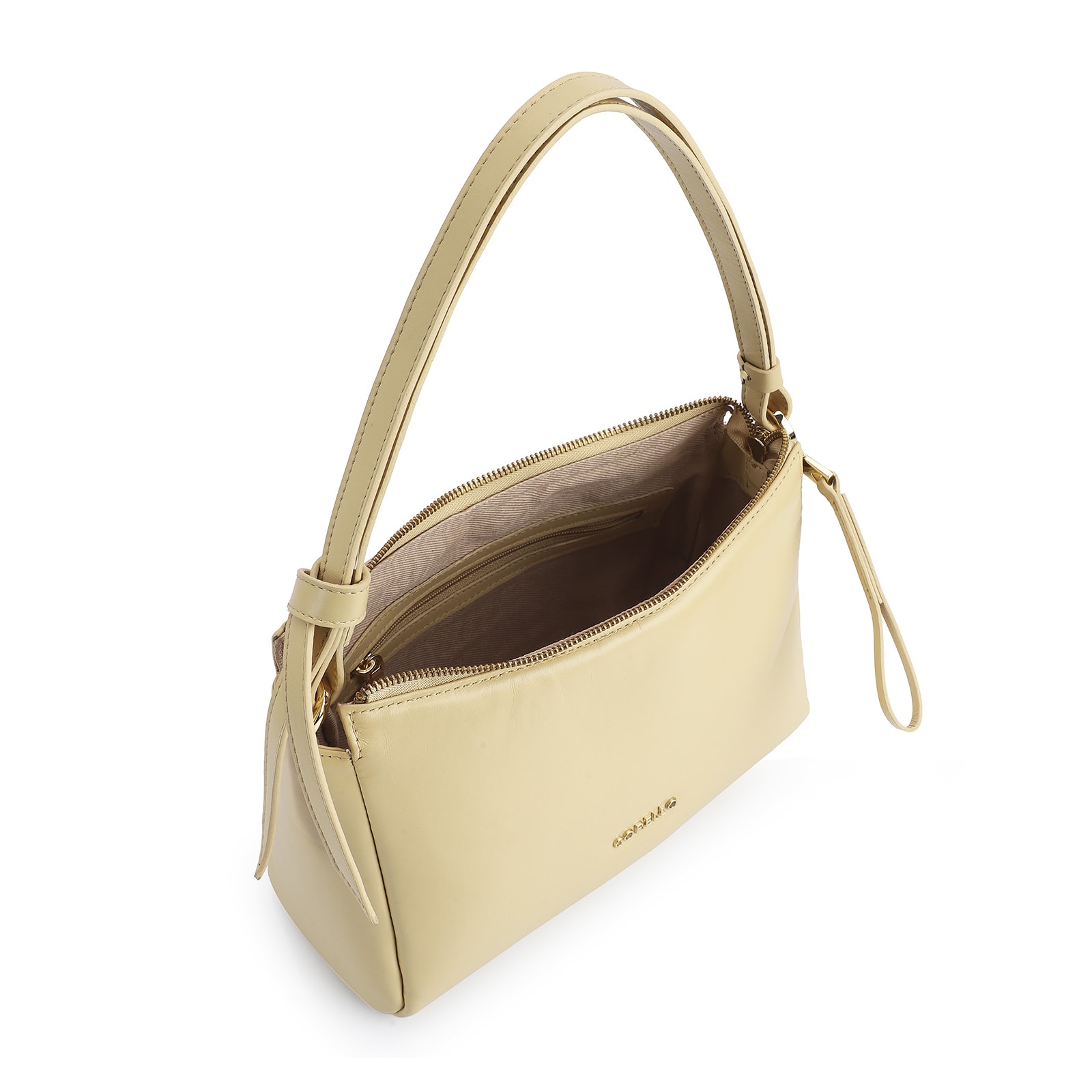 Bolsa De Ombro Couro Amarelo