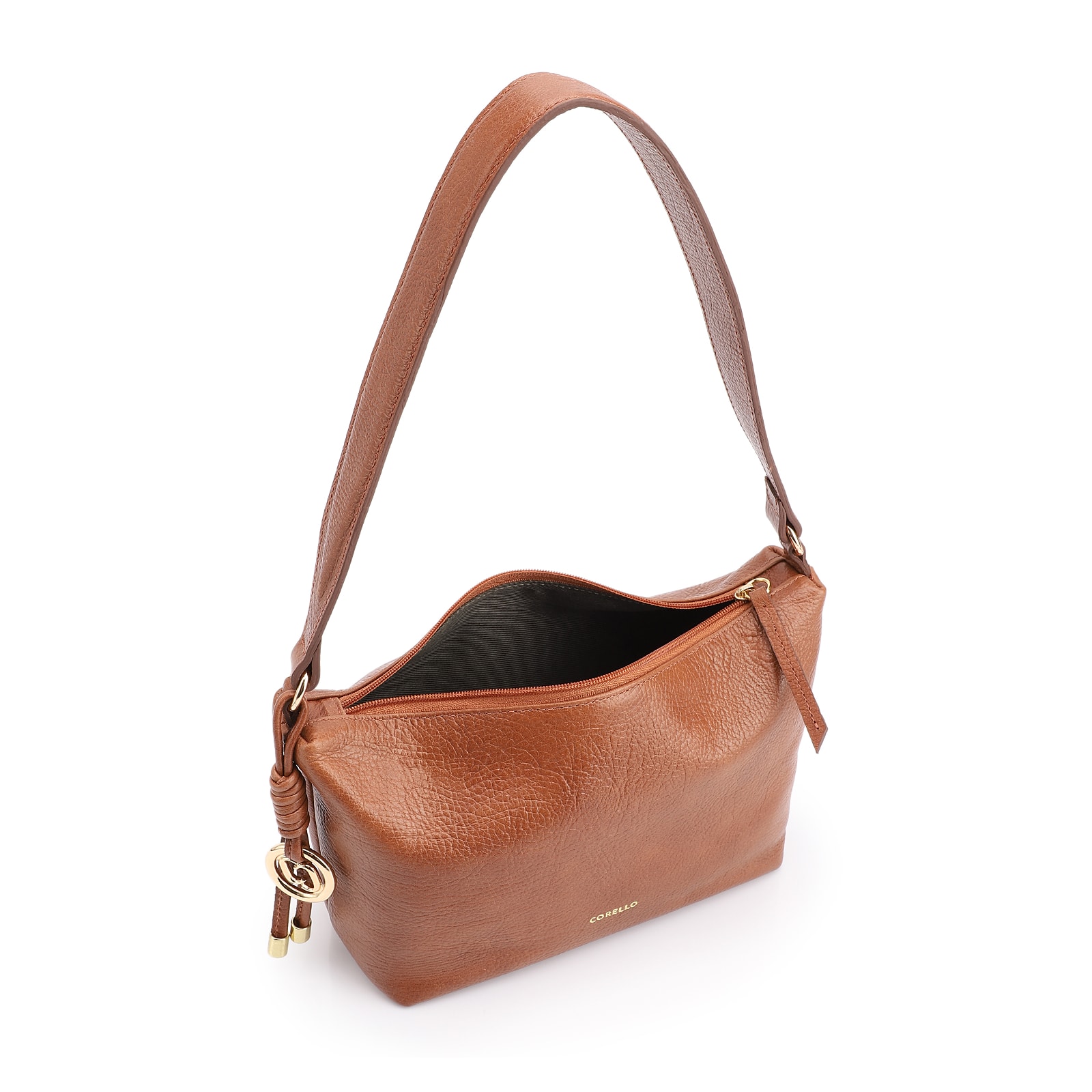 Bolsa De Ombro Couro Antique  Marrom Claro