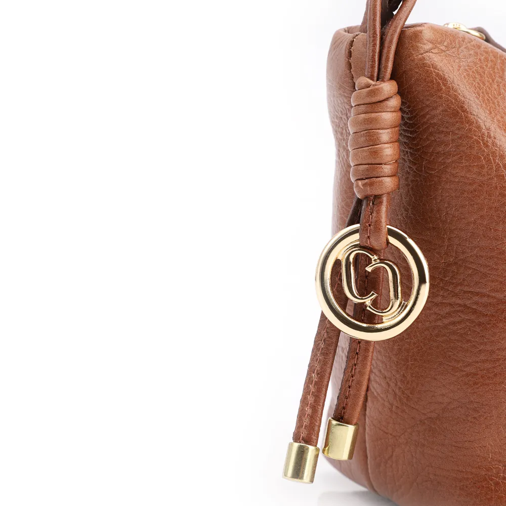 Bolsa De Ombro Couro Antique  Marrom Claro - imagem 6