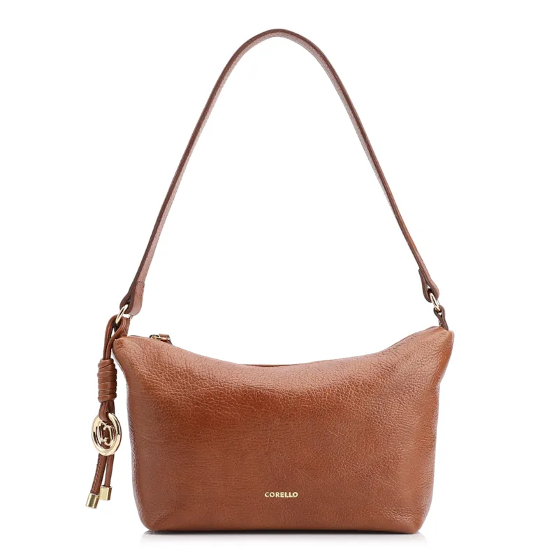 Bolsa De Ombro Couro Antique  Marrom Claro