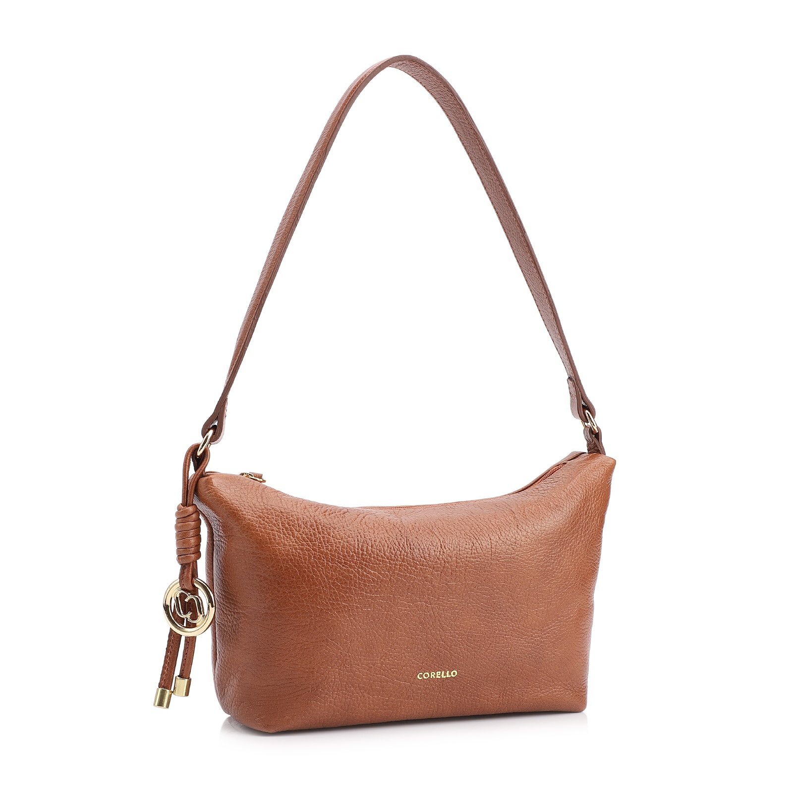 Bolsa De Ombro Couro Antique  Marrom Claro