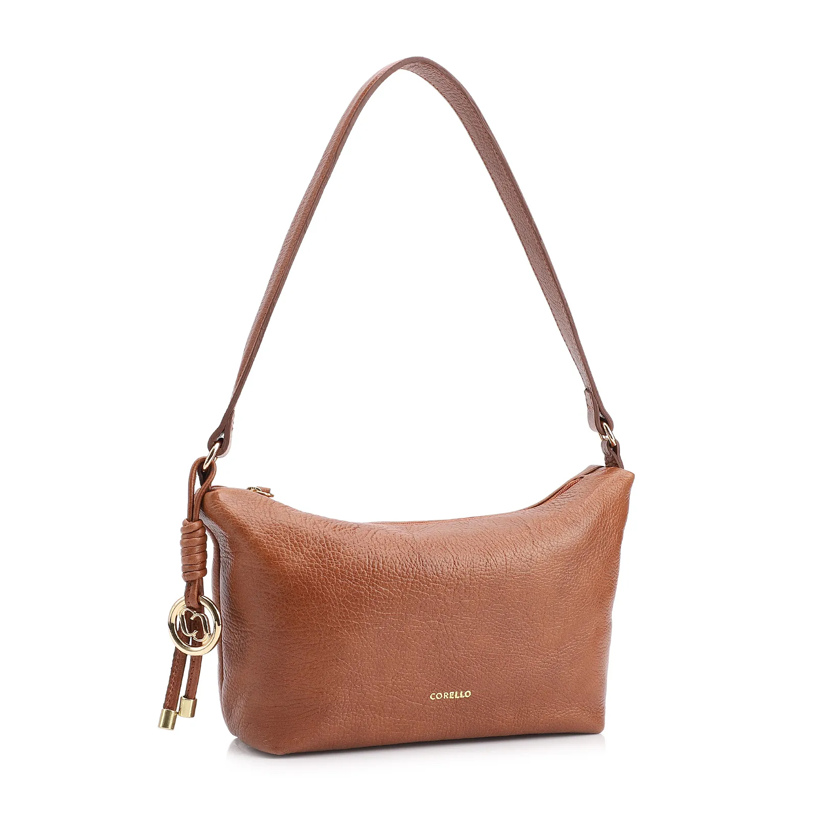 Bolsa De Ombro Couro Antique Marrom Claro