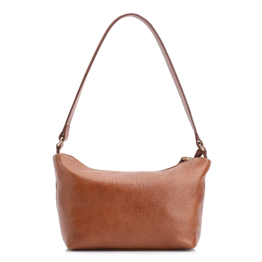 Bolsa De Ombro Couro Antique  Marrom Claro - imagem 3