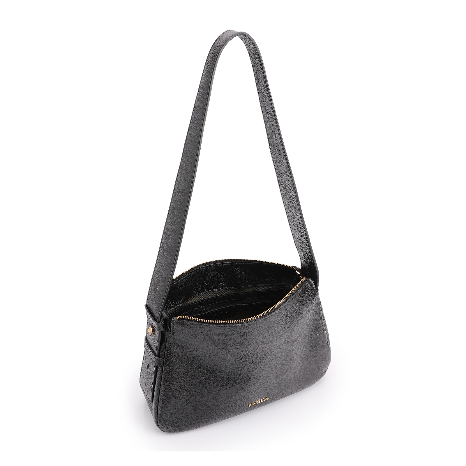 Bolsa De Ombro Couro Antique Preto