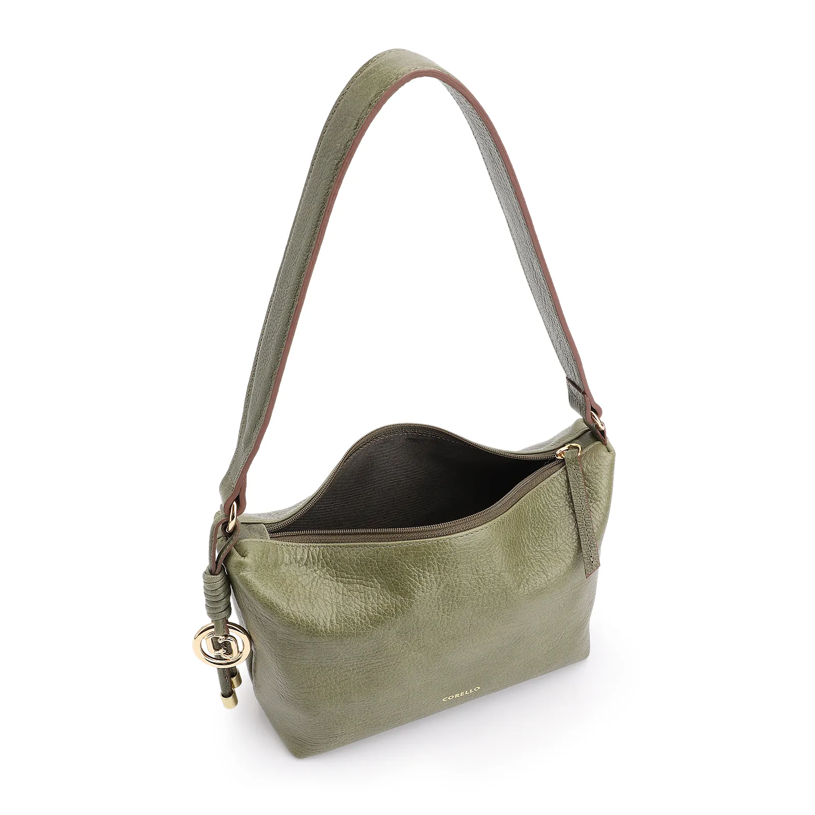 Bolsa De Ombro Couro Antique Verde