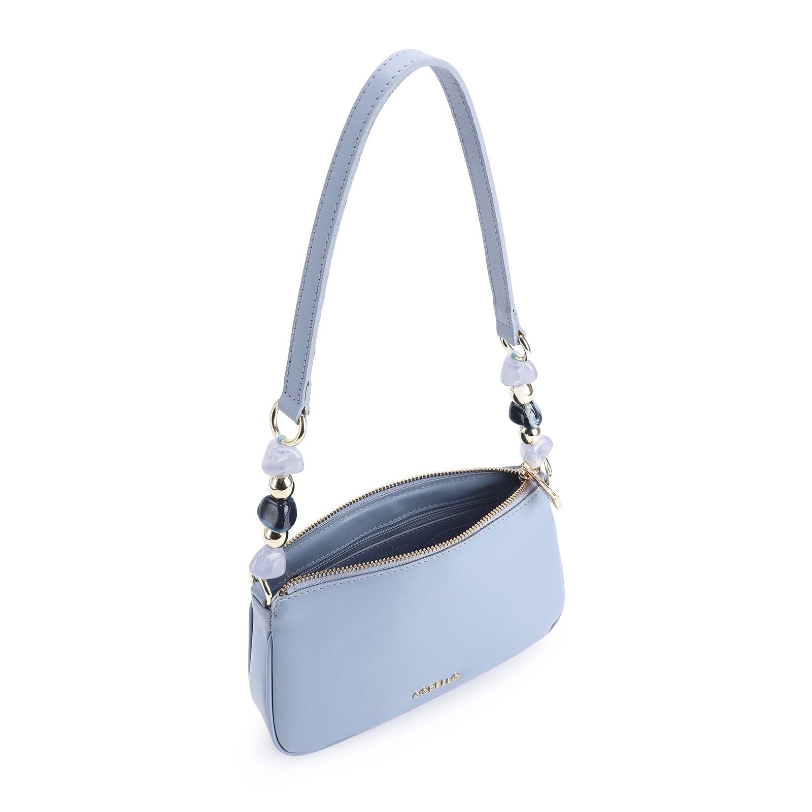 Bolsa De Ombro Couro Azul