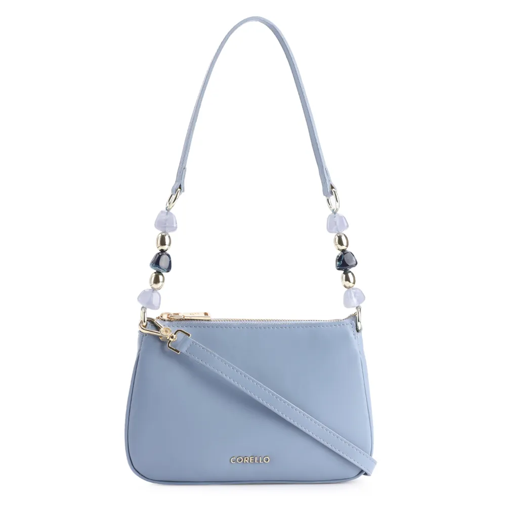Bolsa De Ombro Couro Azul