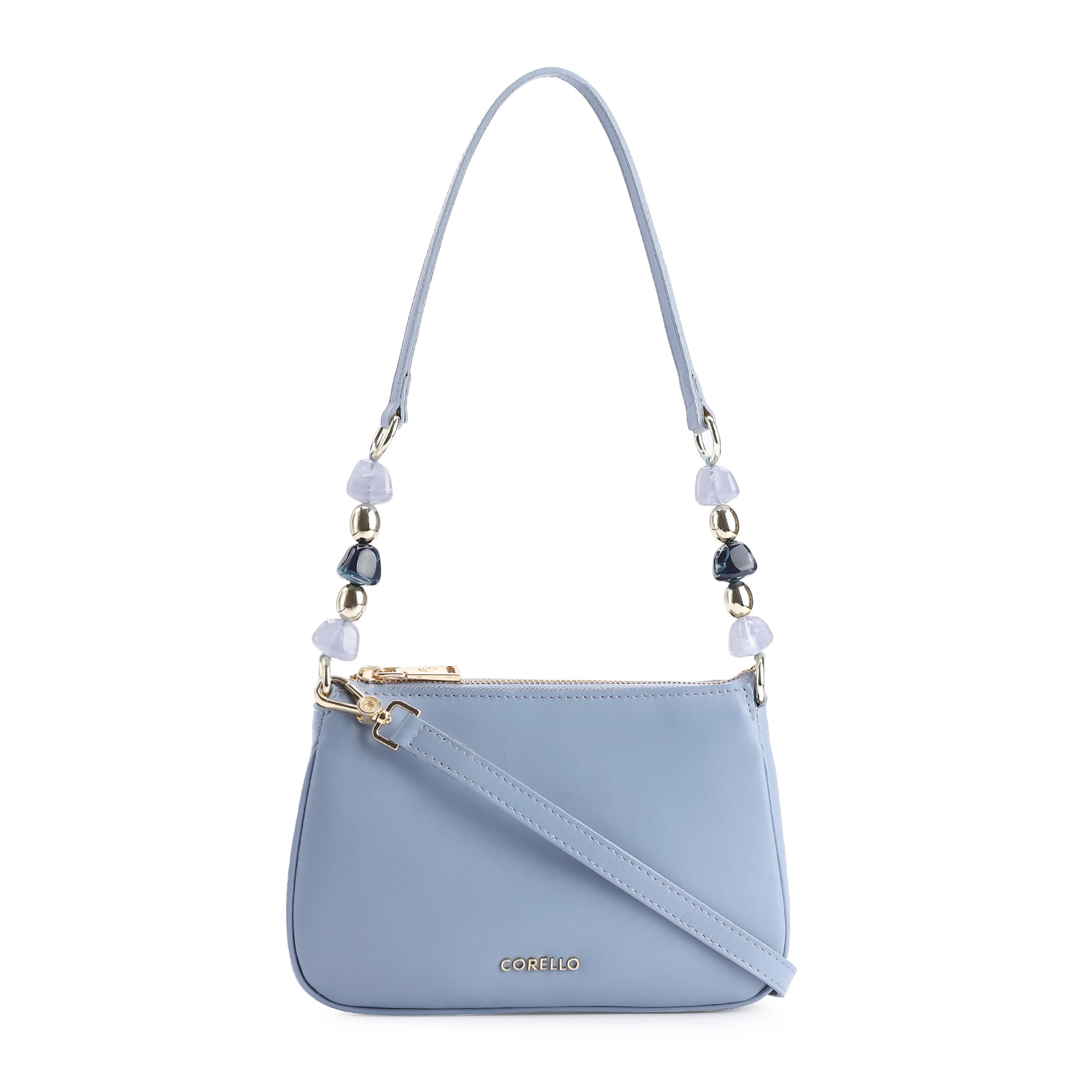 Bolsa De Ombro Couro Azul