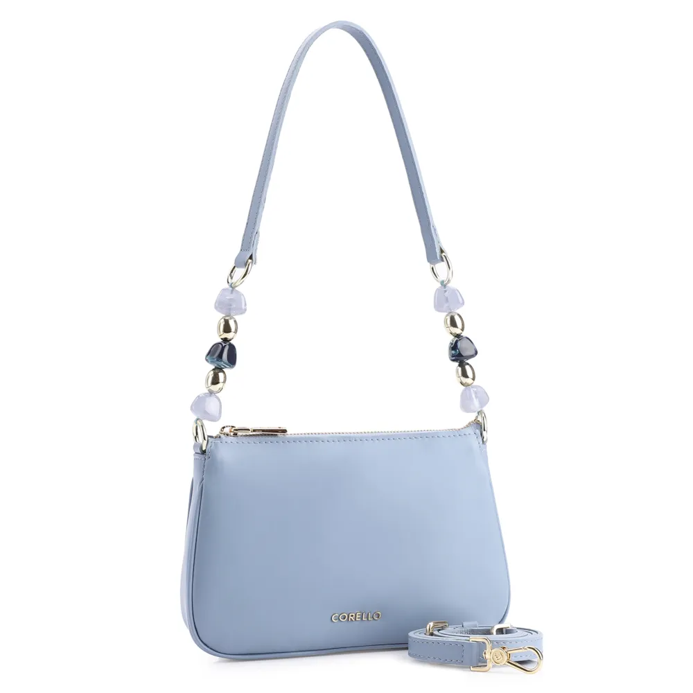 Bolsa De Ombro Couro Azul - imagem 2
