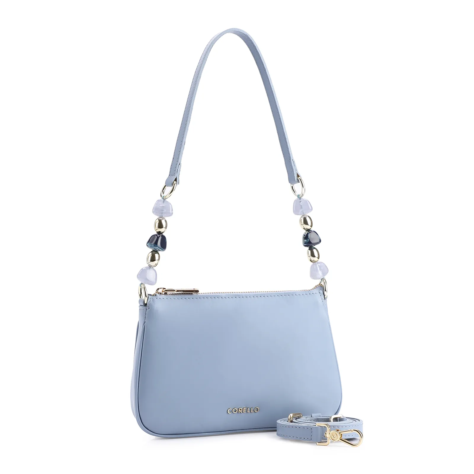 Bolsa De Ombro Couro Azul