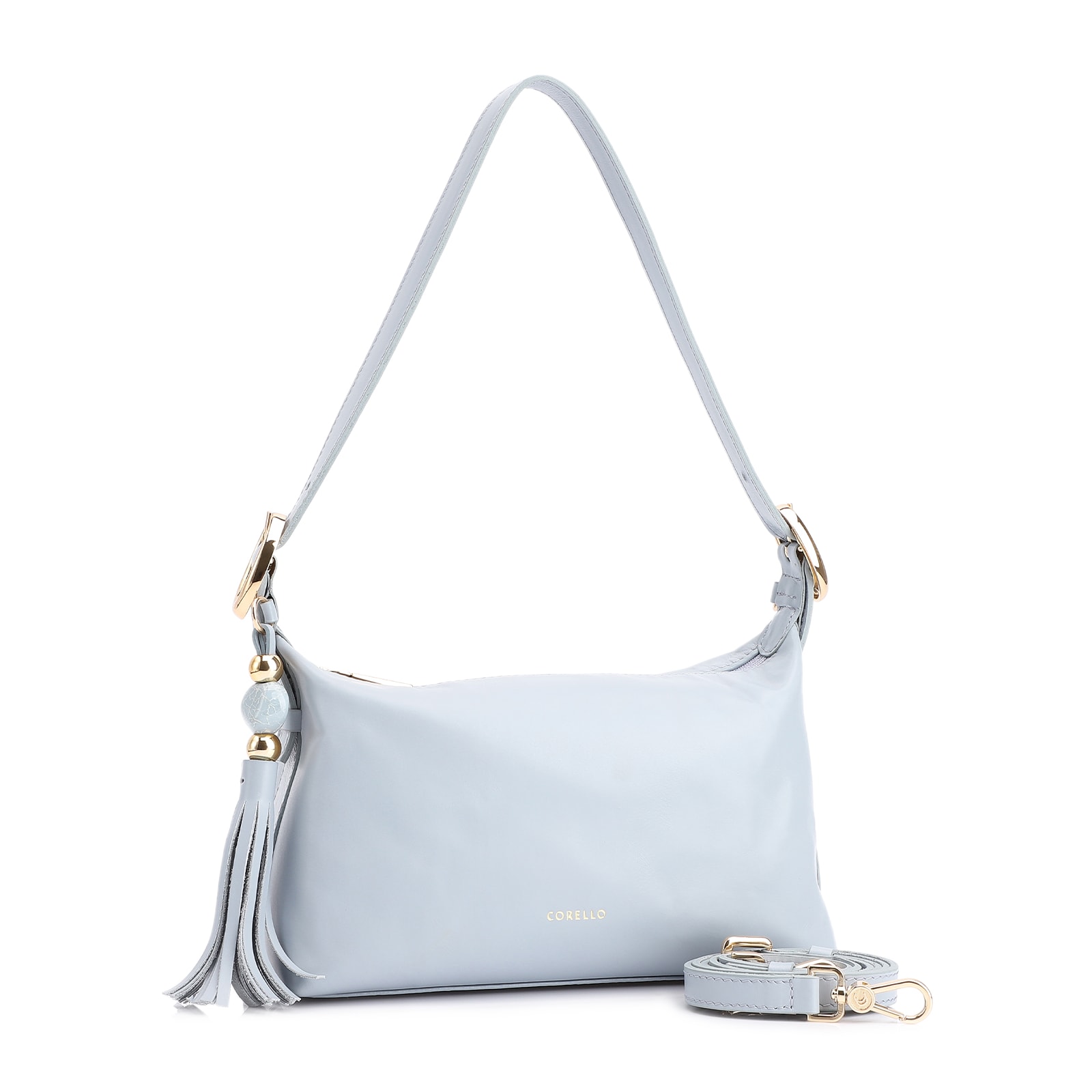 Bolsa De Ombro Couro Azul
