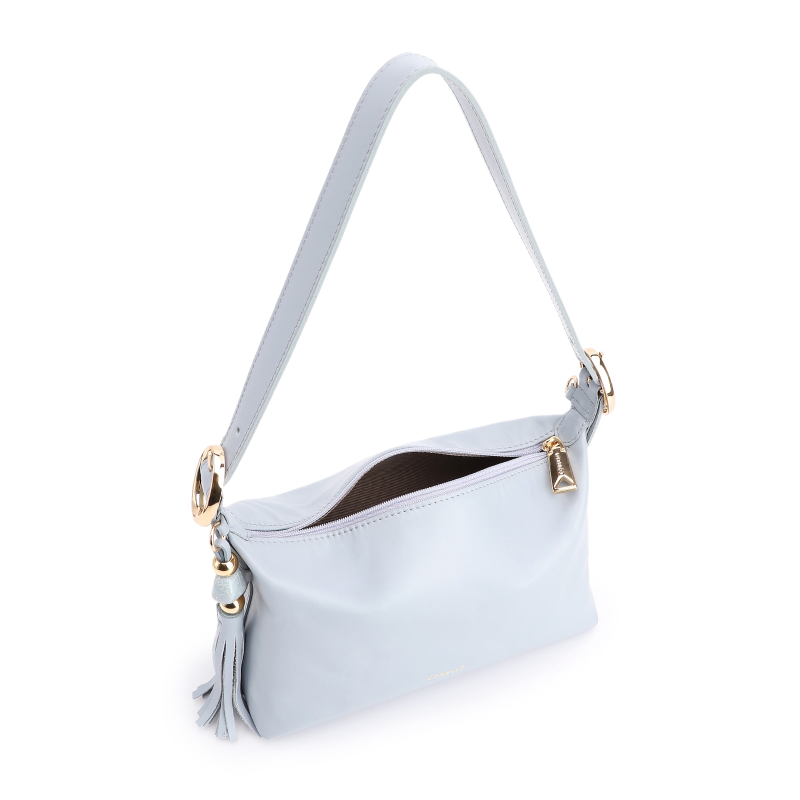 Bolsa De Ombro Couro Azul