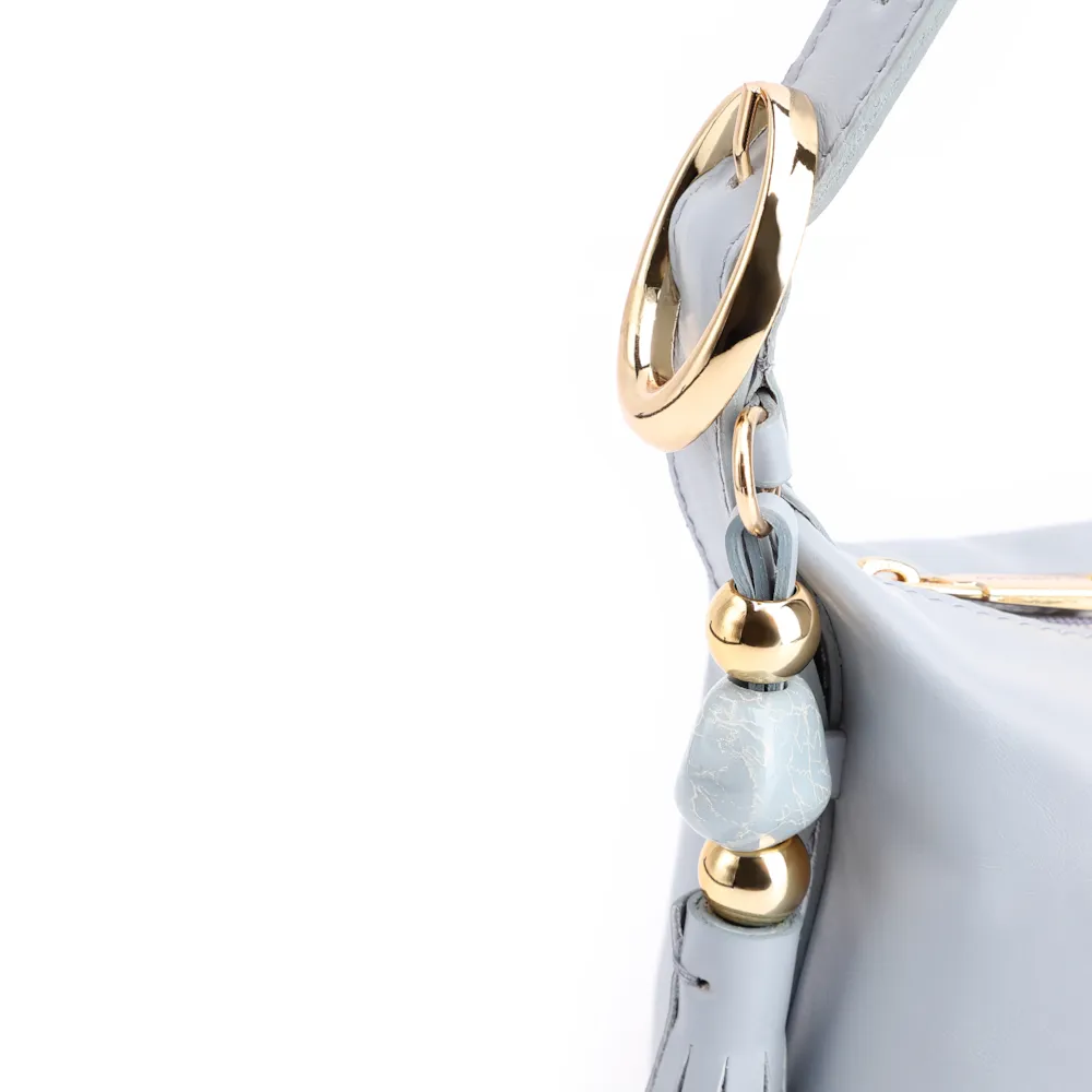 Bolsa De Ombro Couro Azul - imagem 8