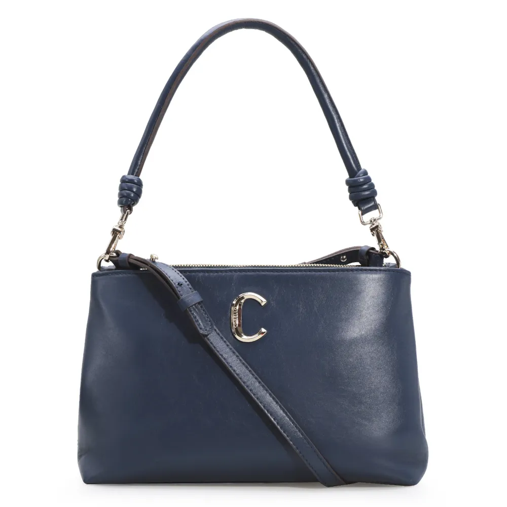 Bolsa De Ombro Couro Azul