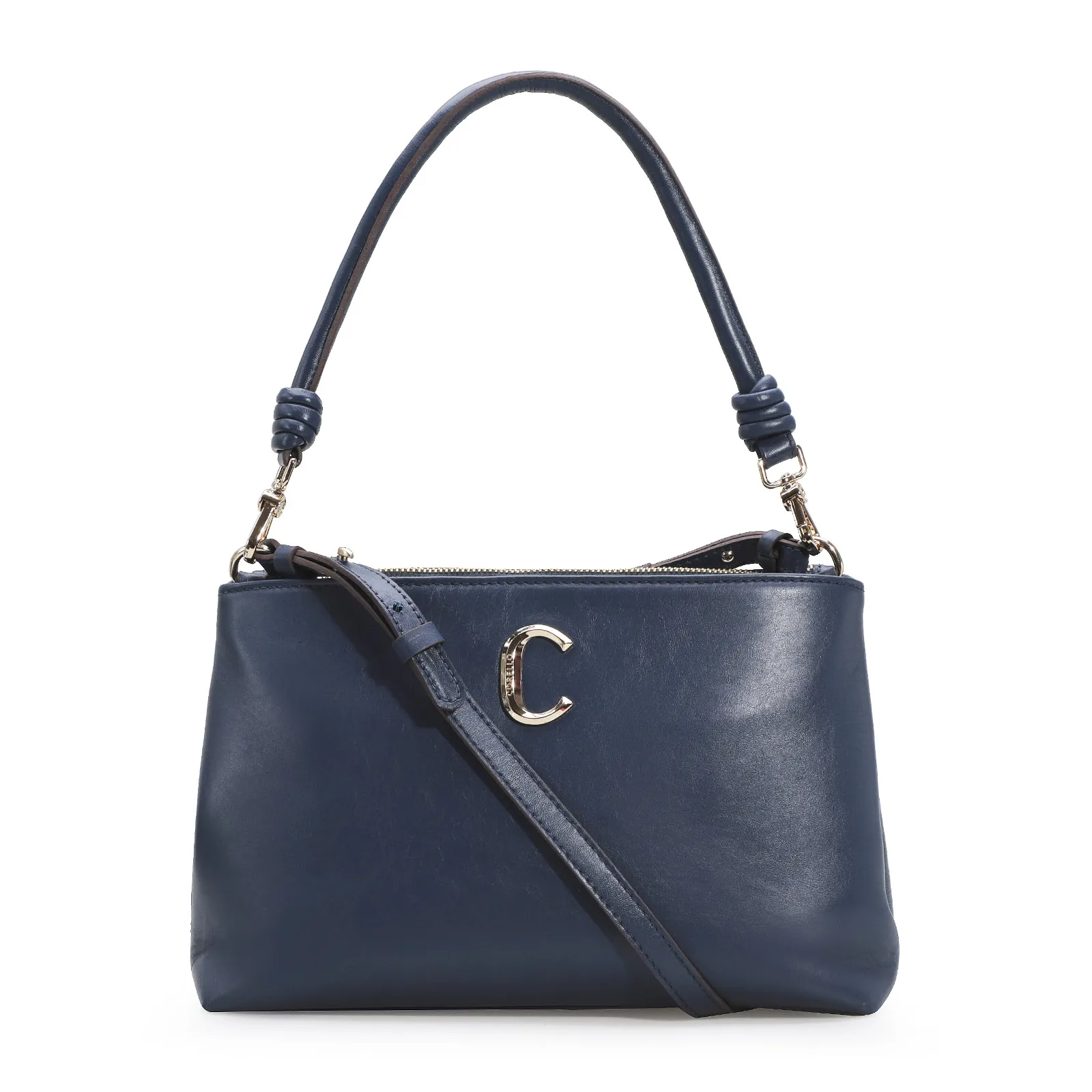 Bolsa De Ombro Couro Azul