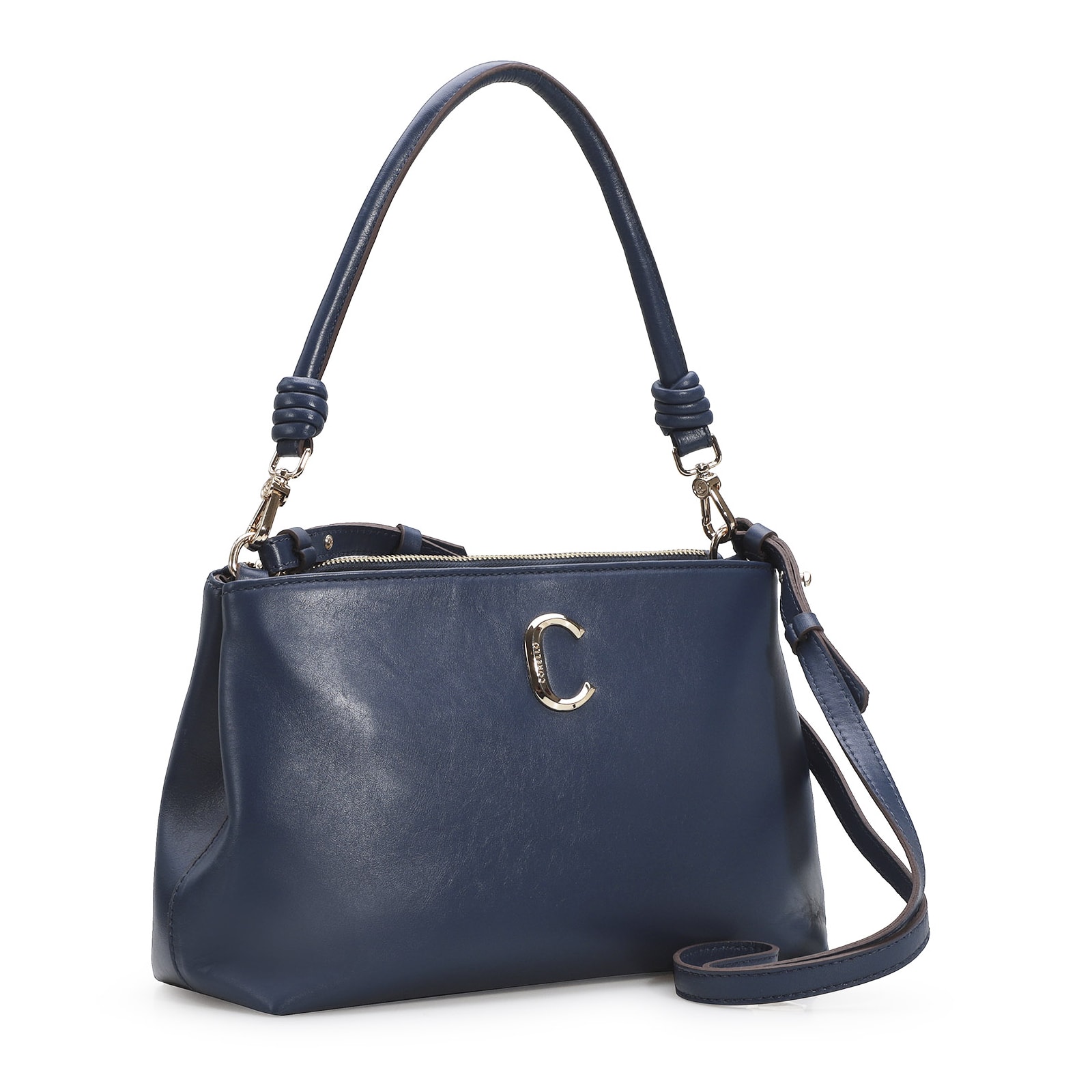 Bolsa De Ombro Couro Azul