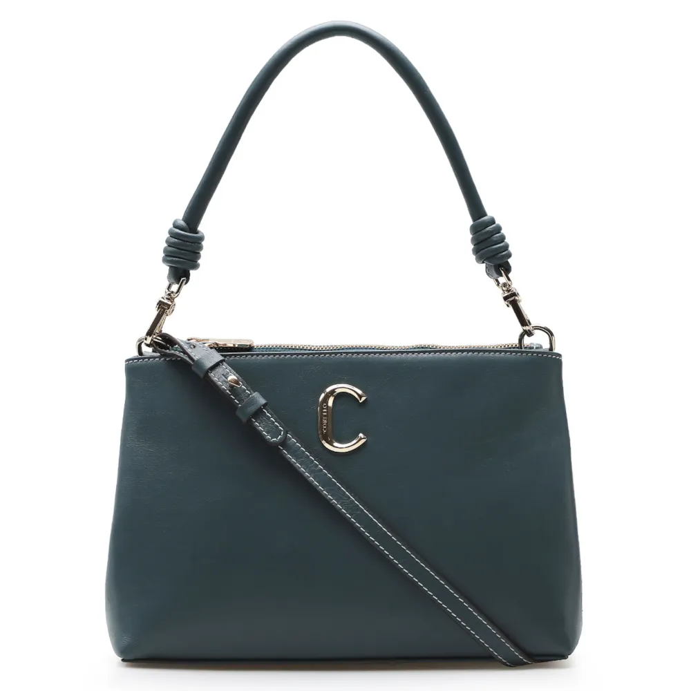 Bolsa De Ombro Couro Azul