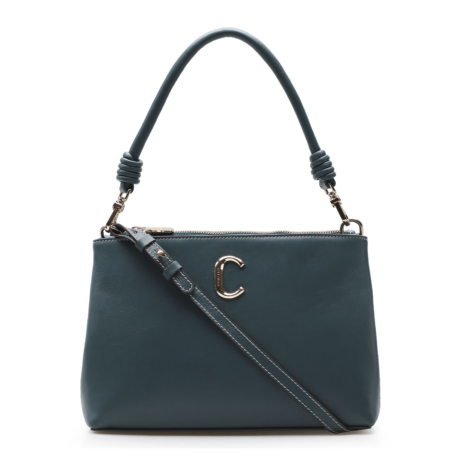 Bolsa De Ombro Couro Azul