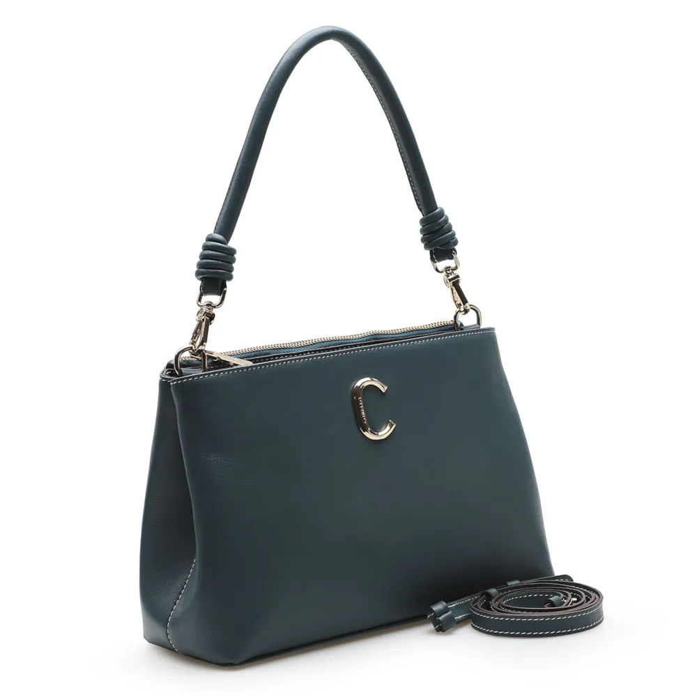 Bolsa De Ombro Couro Azul - imagem 2