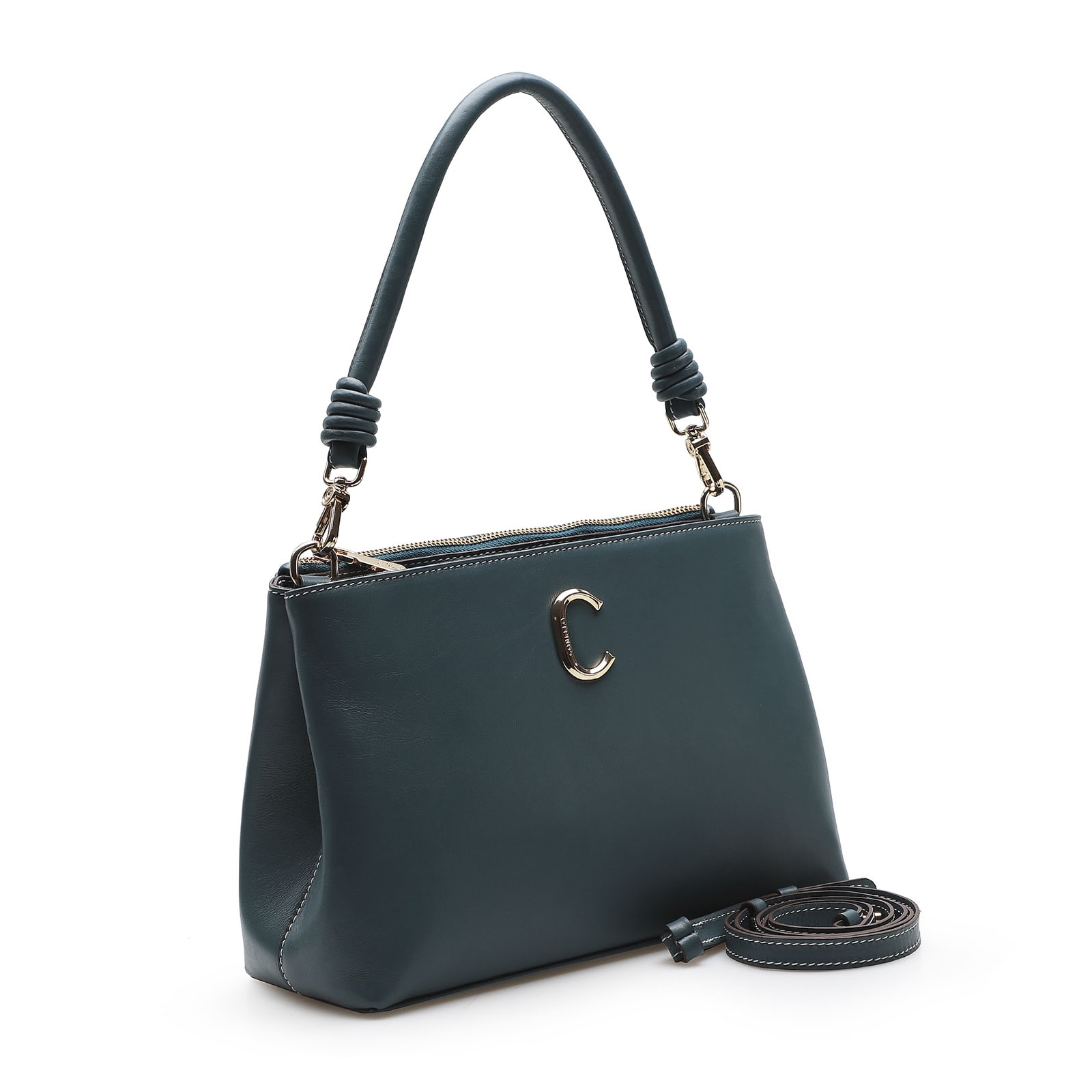 Bolsa De Ombro Couro Azul