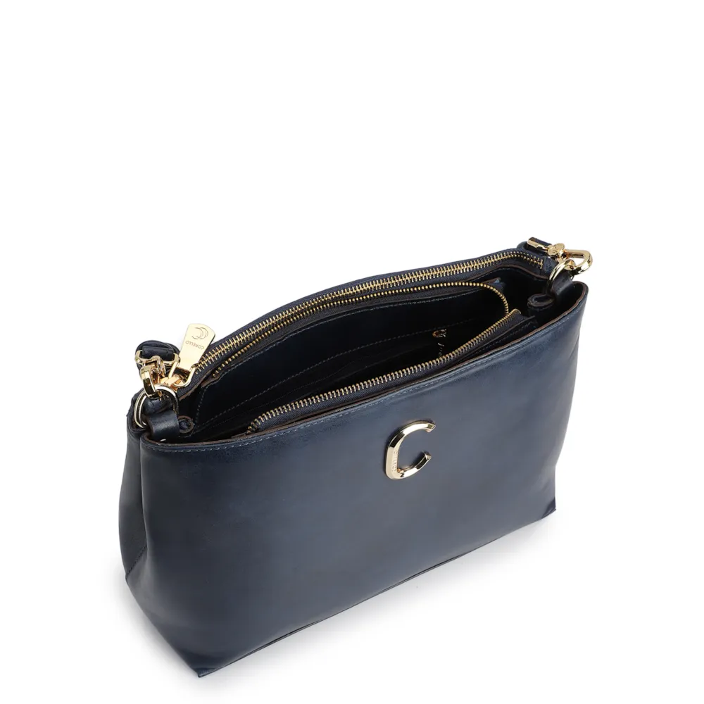 Bolsa De Ombro Couro Azul - imagem 4