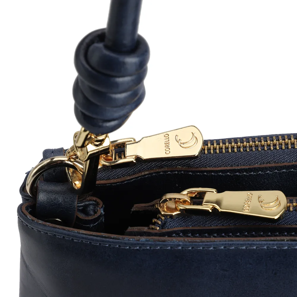 Bolsa De Ombro Couro Azul - imagem 5